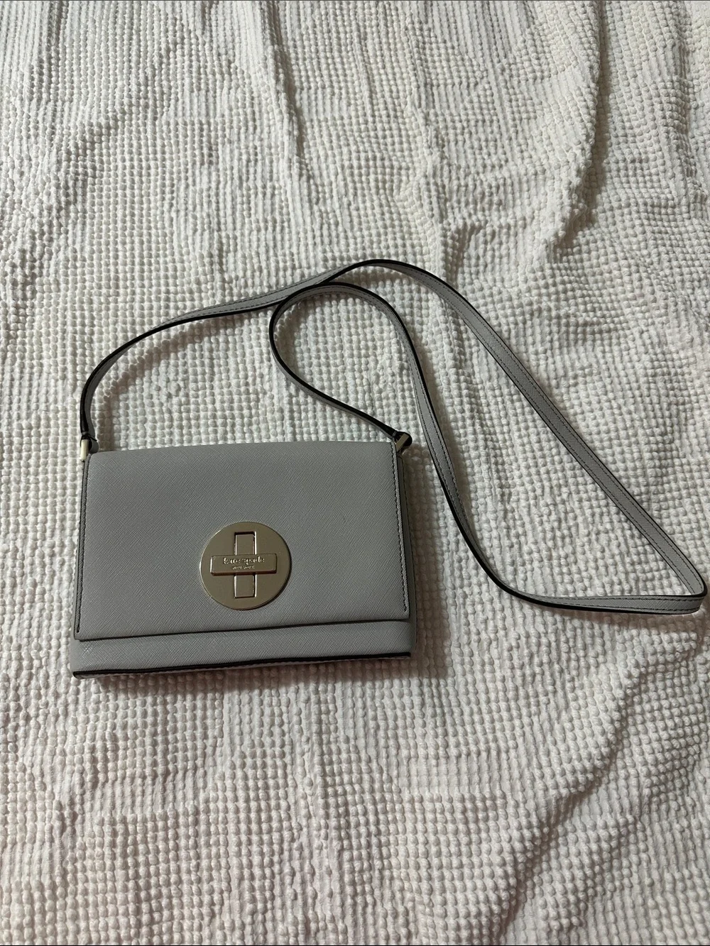kate spade Gray Crossbody with Silver Turn-Lock